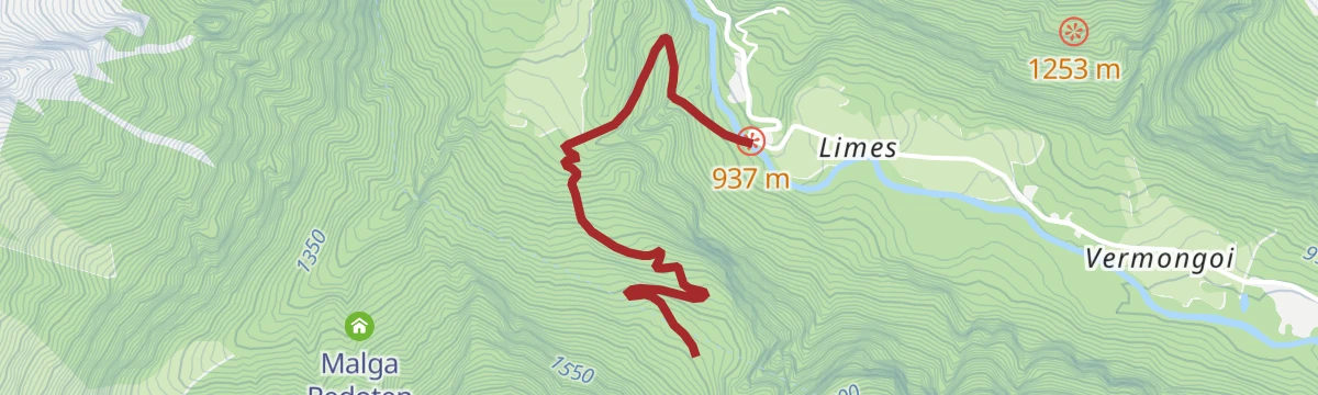 Route map: Malga Nova with skis